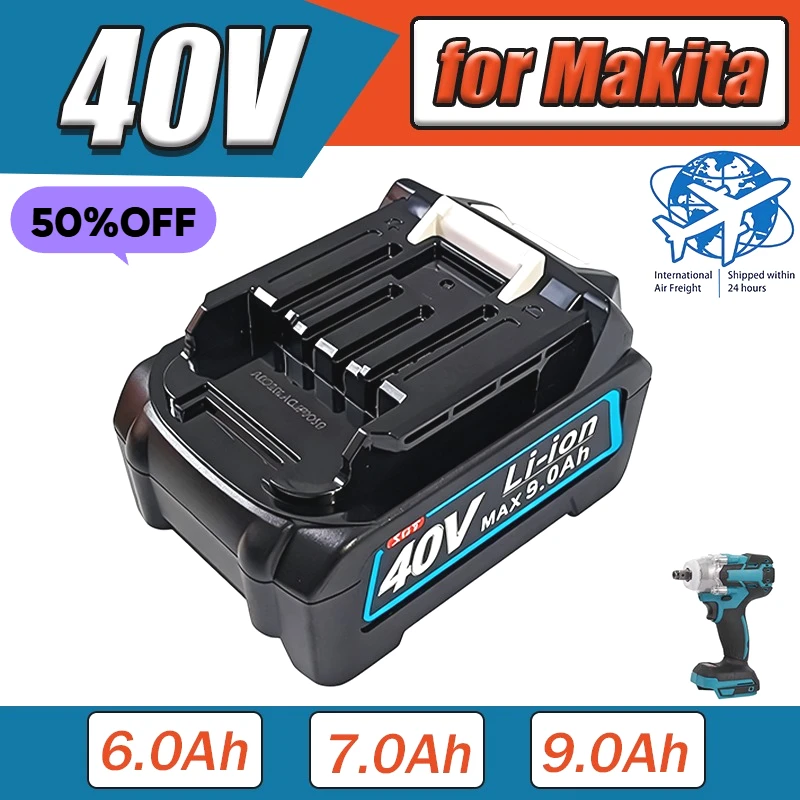 

Suitable for Makita 40V power tool replacement battery 6.0Ah/7.0Ah/9.0Ah compatible with BL4020 BL4025BL4040 BL4050BL4080