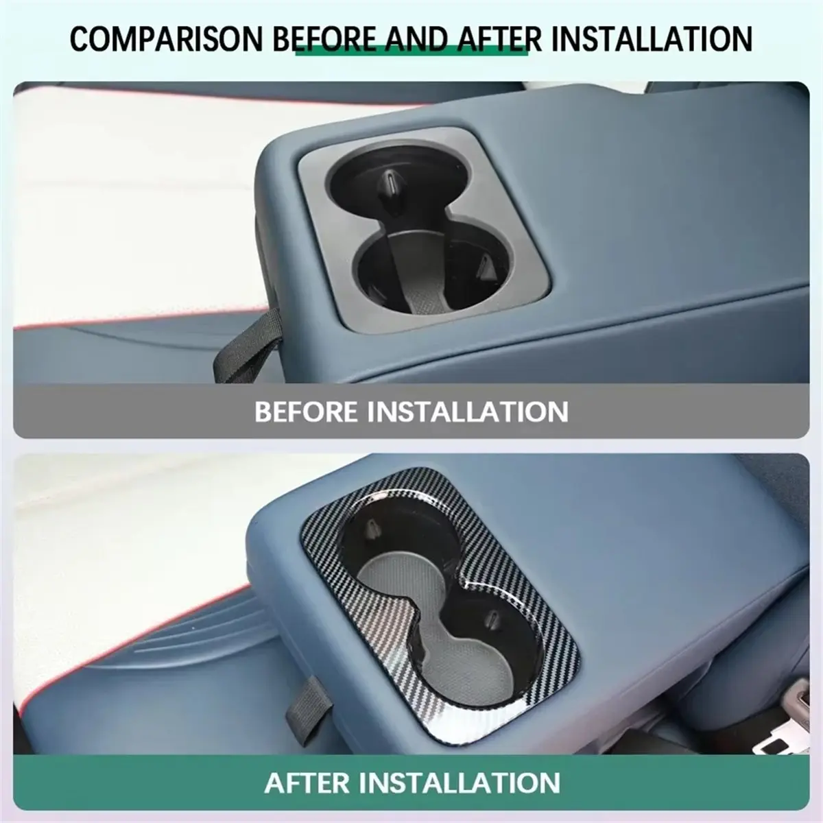 Compatible Rear Cup Holder Refit Rear Armrest Cup Holder Trim Cover for ATTO 3 / Yuan Plus 2026 Car Interior Accessories