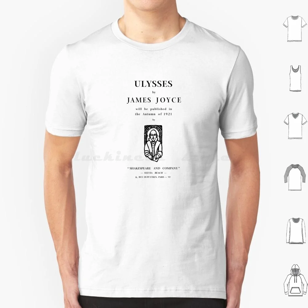 Book Cover Ulisses , James Joyce , 1921 T Shirt Big Size 100% Cotton Books Literature Book Lovers Clasic James Joyce Ireland