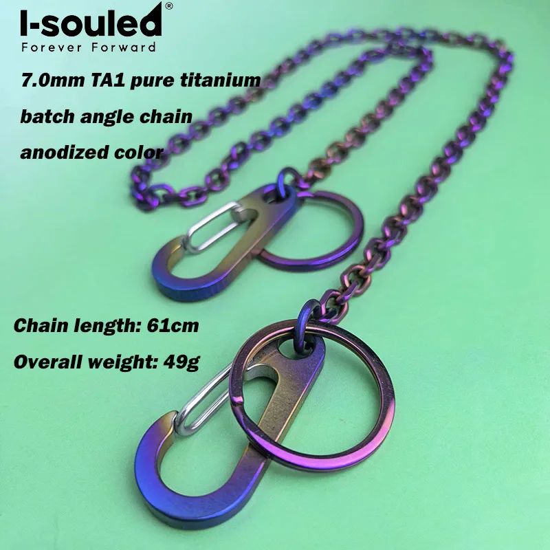 7.0mm TA1 pure titanium anodized color angular necklace with simple and fashionable style