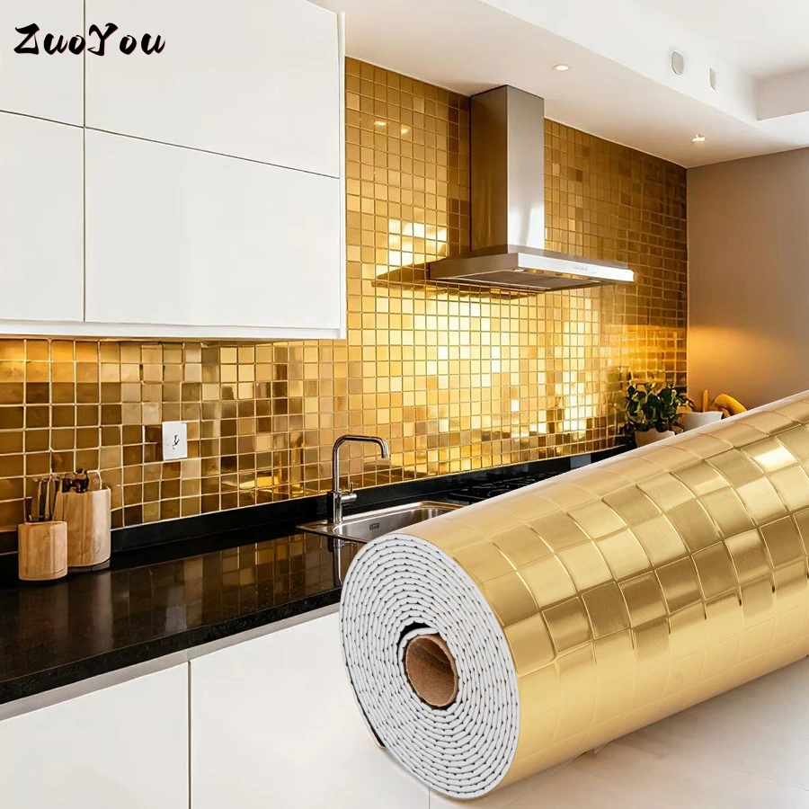 

Mosaic Texture Self-Adhesive Wallpapers Home Decor Peel and Stick Wall Panels PVC Luxury for Living Room Full Wall Renovation