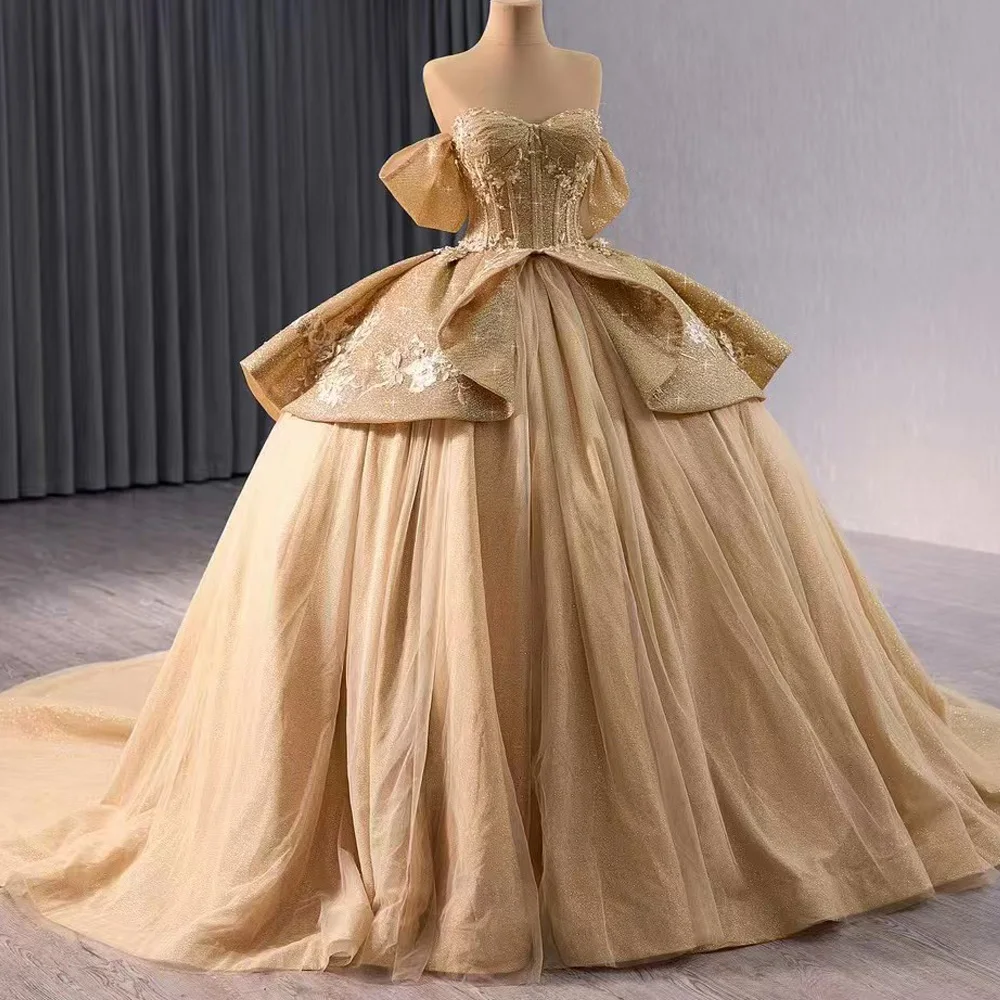 Elegant Sweetheart Luxury Evening Dress Lace-Up Back And Pearls Embroidery Customizable