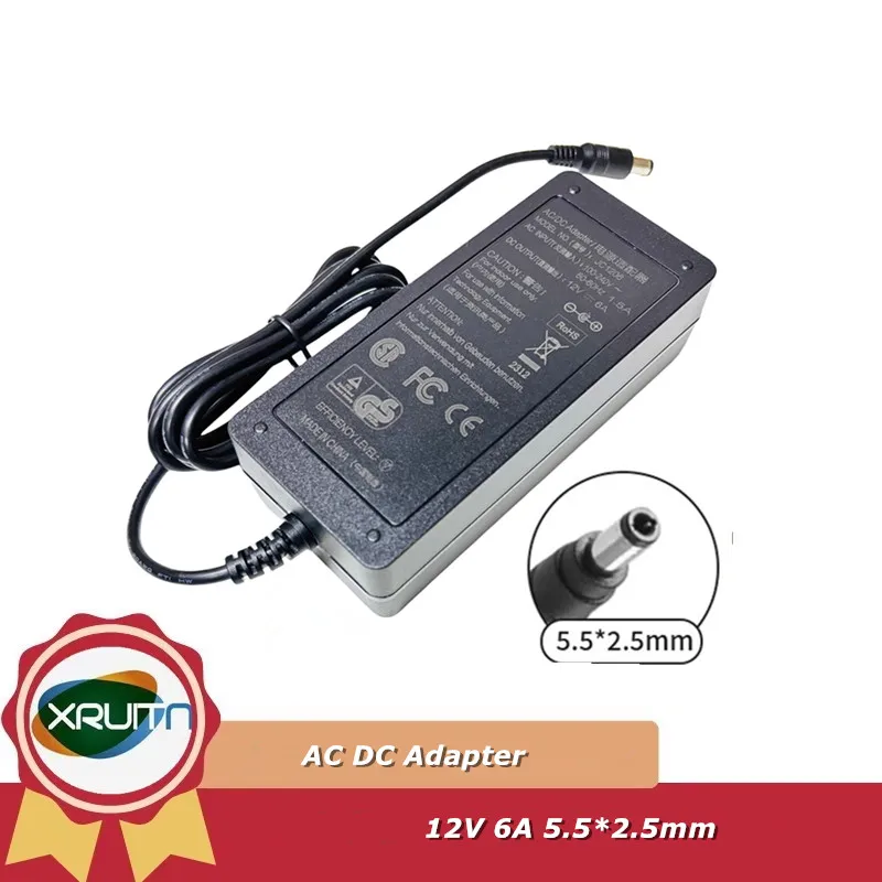 

Зарядное устройство переменного тока 12 В, 6 А, 5,83 А для CISCO 341-100574-01 Quad Cam Cisco Codec Plus Блок питания ADF019 с наконечником 5,5x2,5 мм