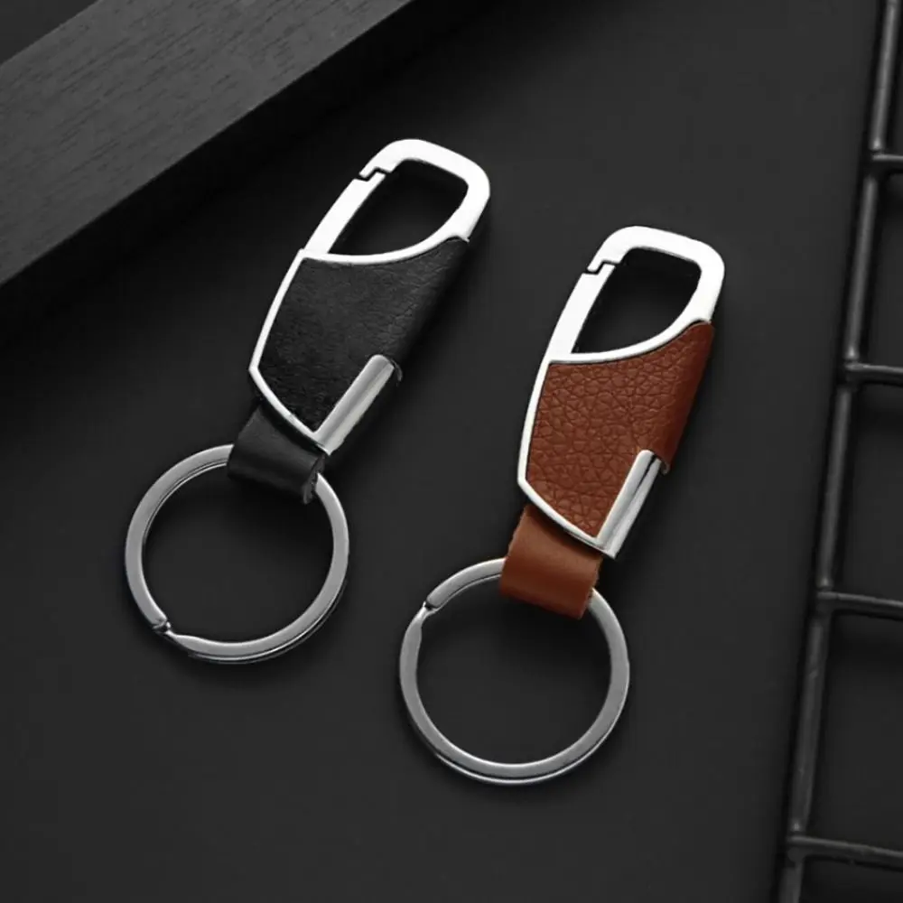 

1Pcs Black Clasp Luxury Leather Keychains New Creative Jewelry Gift DIY Keyring Holder Car Key Chain Outdoor Men Keychain