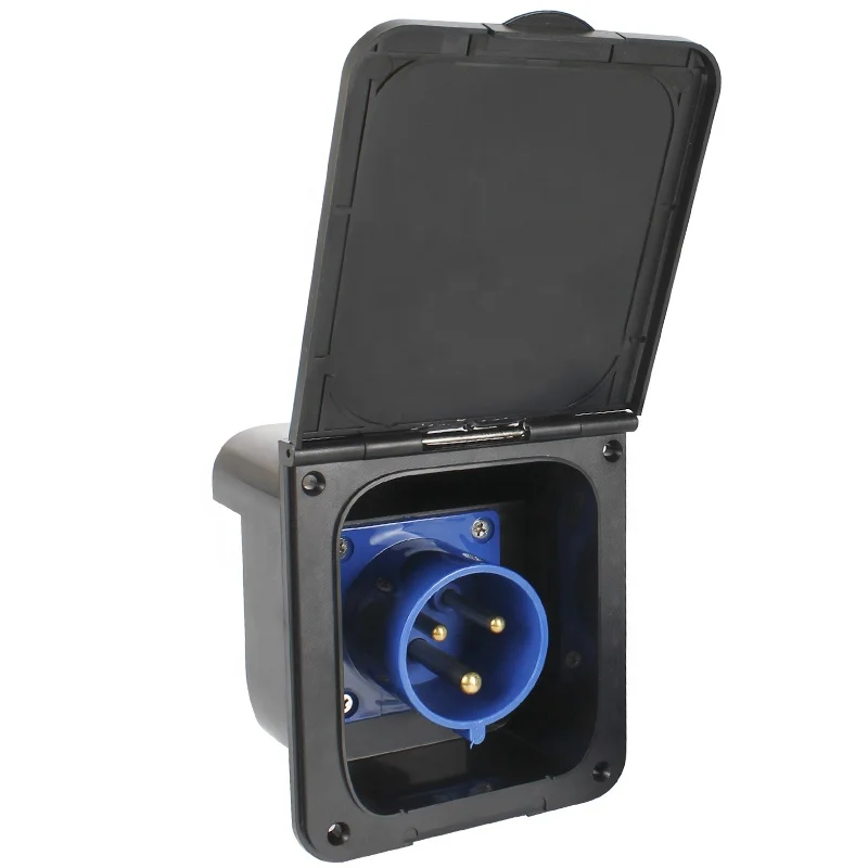 32A صندوق الطاقة مقبس القارب المقاوم للماء والمكونات RV RV مدخل بحري أسود RV الملحقات