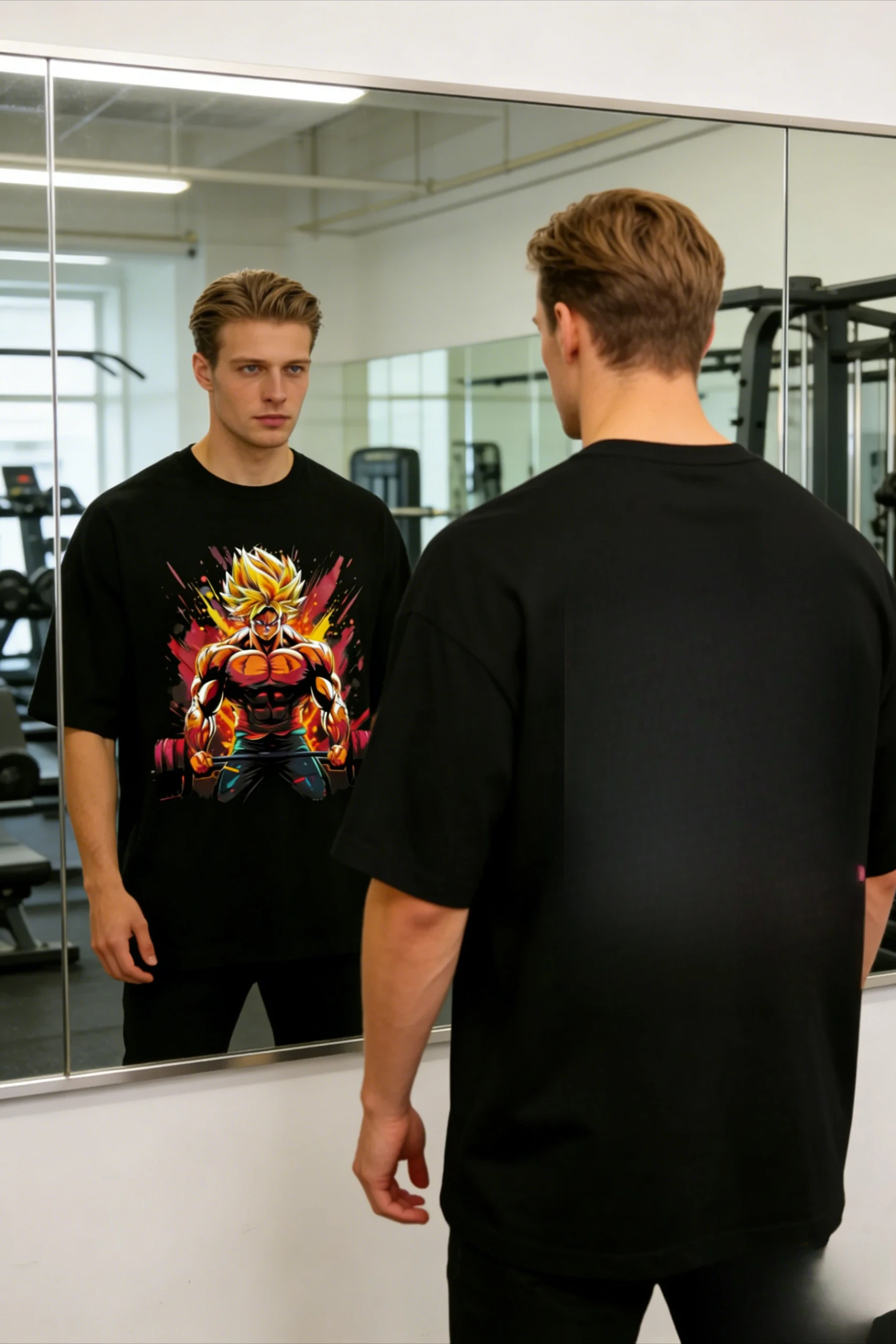 

Мужская винтажная футболка из чистого хлопка с Гоку Супер Сайяном из Dragon Ball, летняя коллекция 2026, повседневная свободная спортивная модель в стиле Y2K