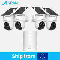 ANRAN 2K Wifi Surveillance Solar Camera Kit Outdoor Wireless Security Camera Set Siren Alarm Humanoid Detection HD Two Way Audio