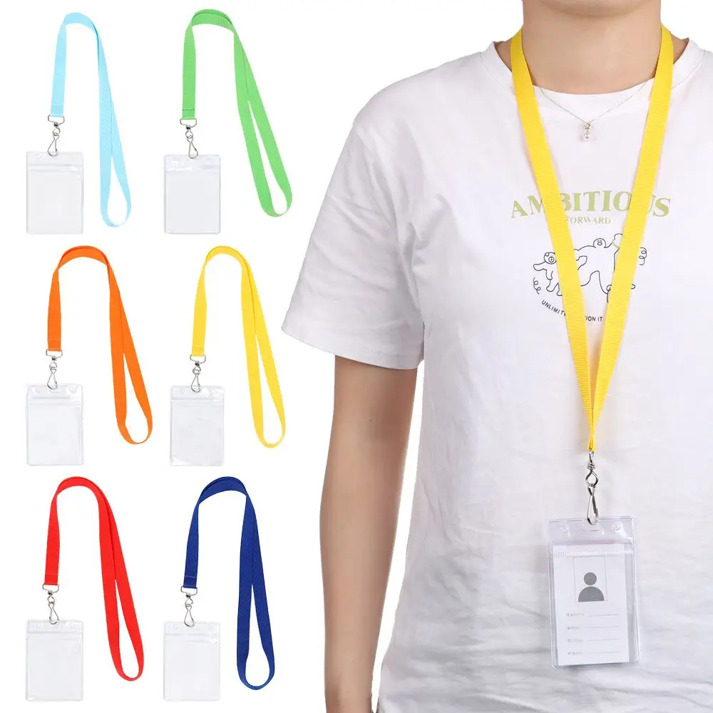 Solid Color ID Card Holder Protective Sleeve Badge Protective Case Colorful  Waterproof ID Badge Cruise Lanyard Office Supplies - AliExpress 1524