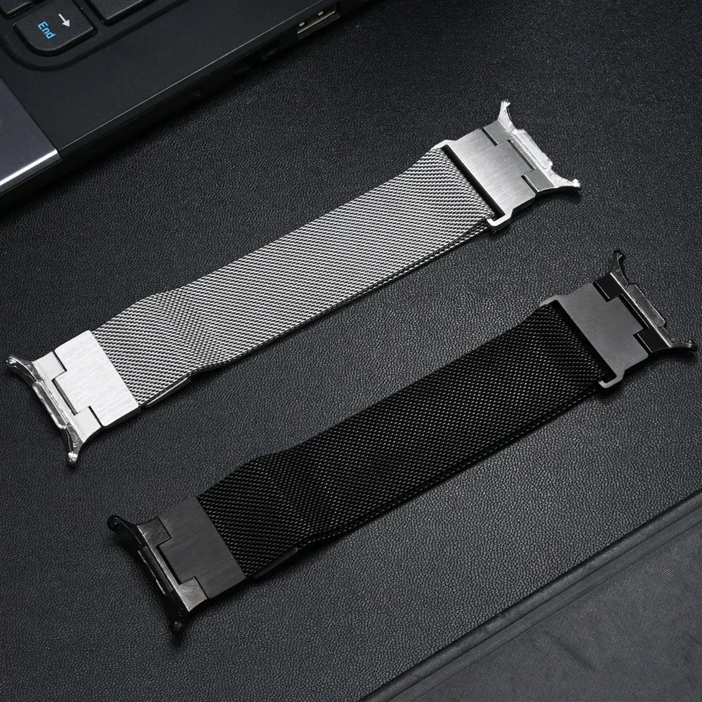 Milanese de estilo Mecha de lujo para Samsung Galaxy Watch Ultra 47mm correa de acero inoxidable para Galaxy Ultra NO Gaps banda de extremo curvado