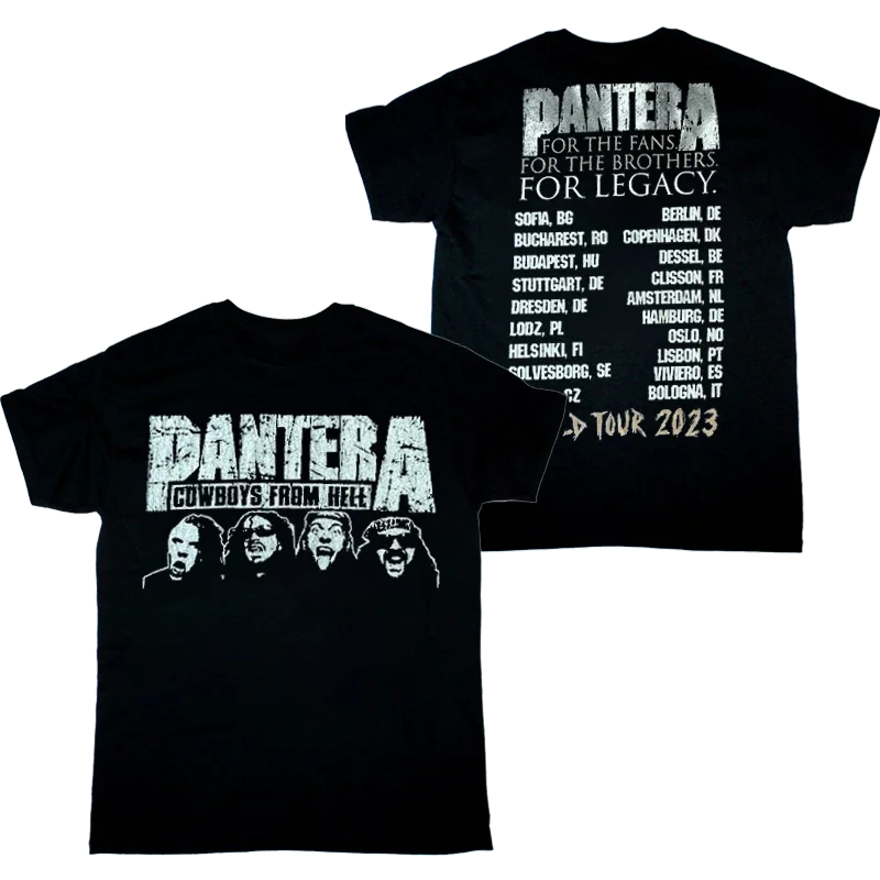 Pantera Cowboys From Hell 2023 Tour T-Shirt Black Fullsize S-5Xl