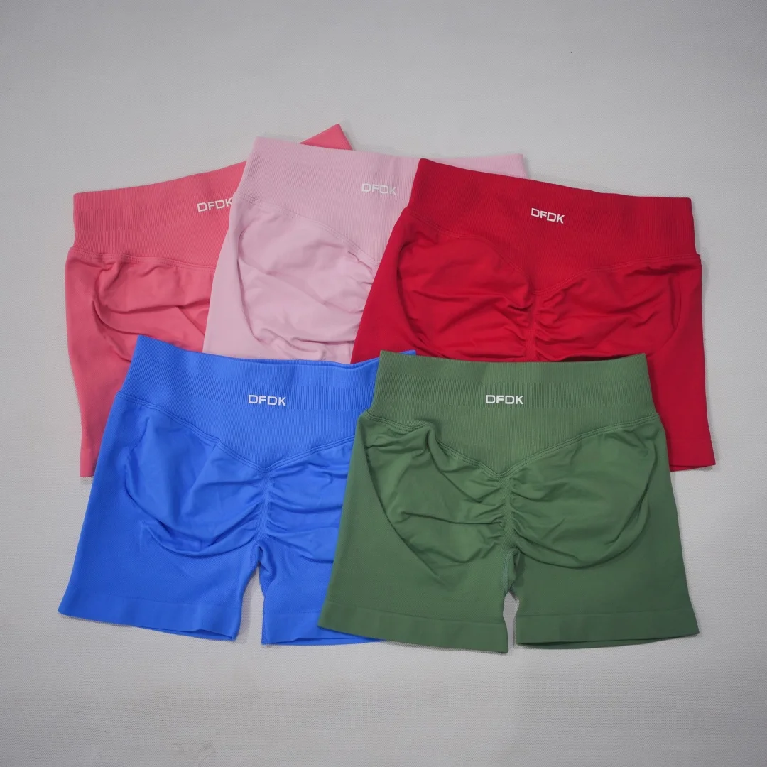 DFDK Scrunch Butt Yoga Shorts Women High Waist Hip Lifting Push Up Squat Proof 2026 New Sports Biker Shorts Gym Workout Running
