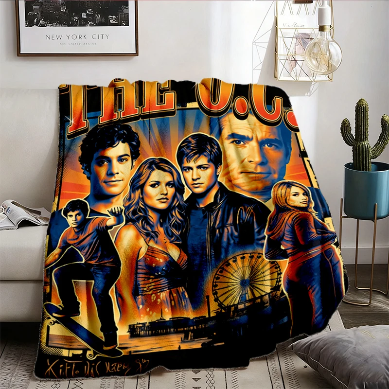 The O.C Flannel Blanket, TV Show Fan Merch, Marissa Cooper, Summer Roberts, Seth Cohen, Ryan Atwood