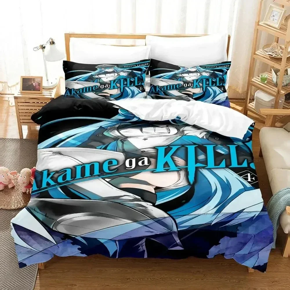 

Anime Akame ga Kill Esdeath Printed Bed Set Duvet Cover Pillowcase Bedding Set Bed Linen Sheet Quilt Cover Full Queen King Size