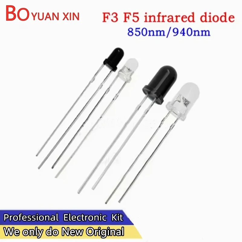 50PCS 3MM 5MM 850nm 940nm Infrared Emitter and IR Receiver Diodes F3 F5 Photodiode LED Flame Sensor For Arduino