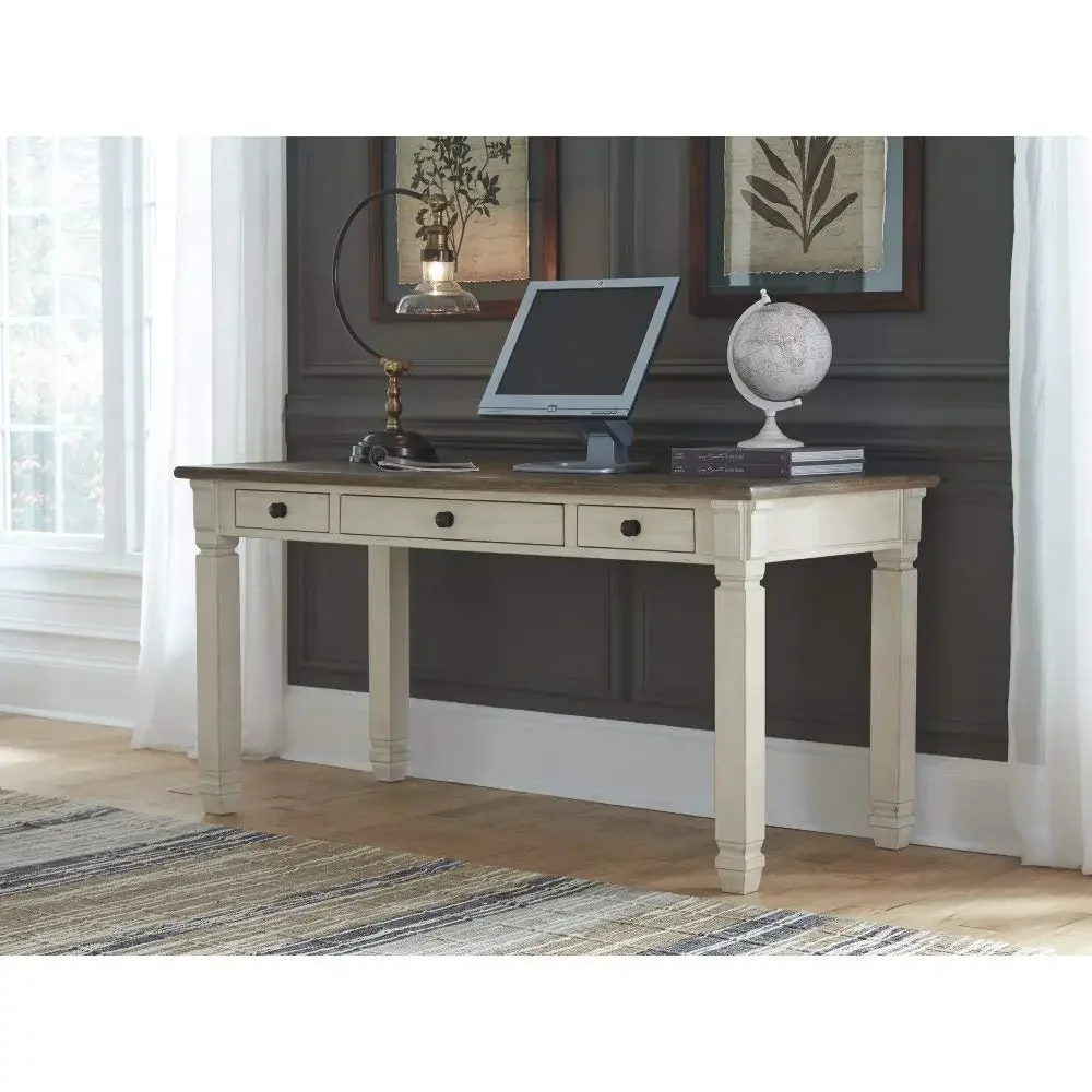 Ashley Bolanburg-Farmhouse Writing Desk with Drawers, Signature Design, Home and Office, Whitewash, 60 in