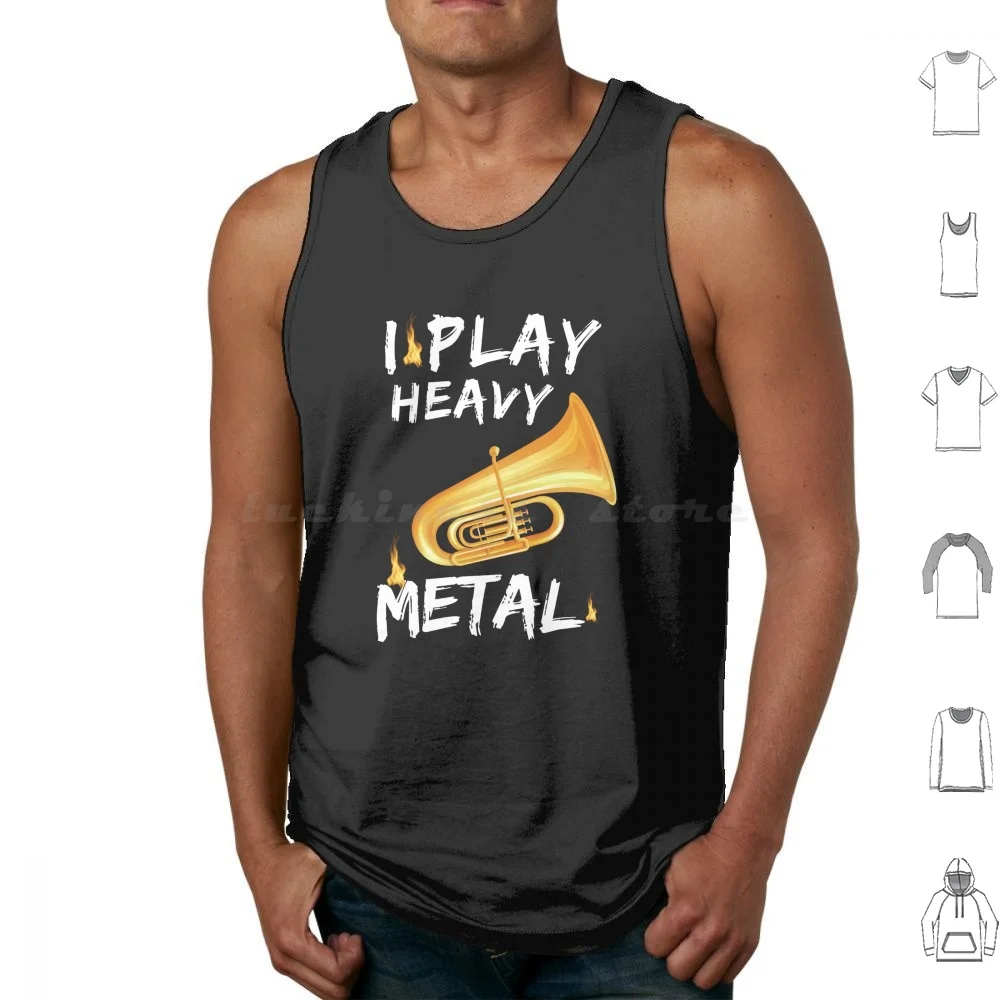 Camisetas sin mangas de Tuba de Metal pesado, jugador de Tuba de algodón estampado, música de Tuba, juego de Tuba, Hobby, amante de Tuba, jugador de Tuba