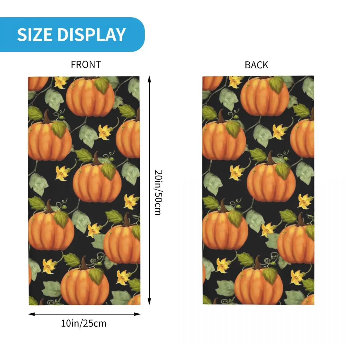 Herfst Pompoen Pompoenen Bandana Hals Cover Gedrukt Halloween Bivakmutsen Gezichtssjaal Multi-use Hoofddeksels Unisex Volwassen Winter