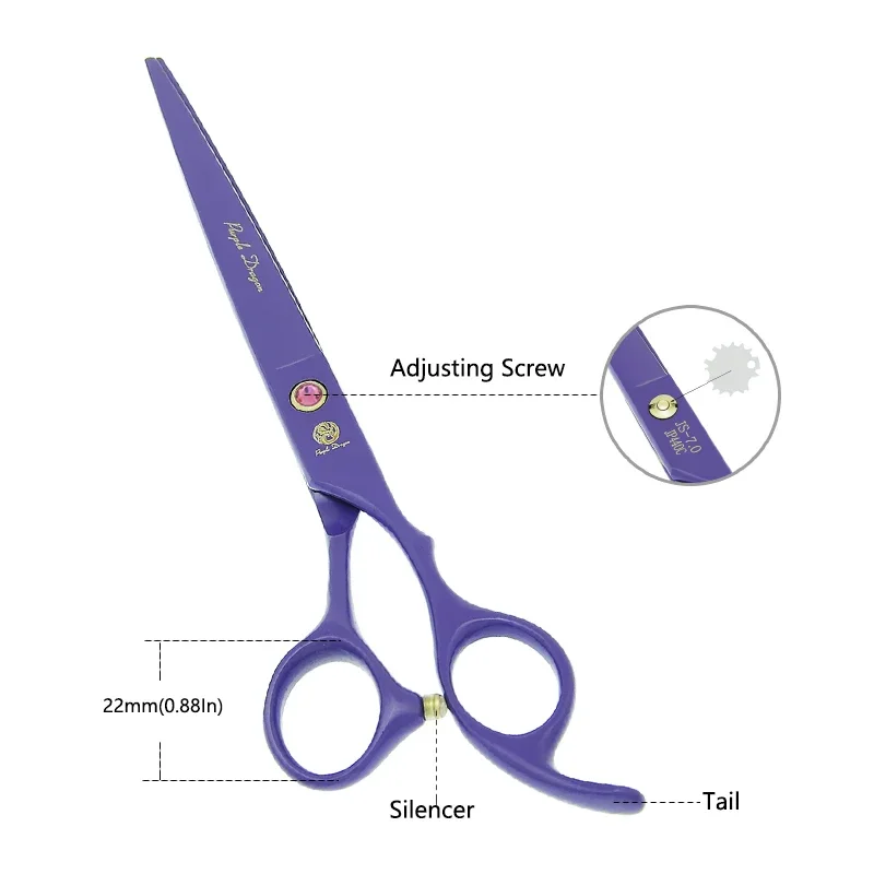 7 inch Purple Dragon Pet Dog Grooming Scissors Sharp Edge Straight Curved Cutting Shears 18 Teeth Thinning Animal Tools B0039B