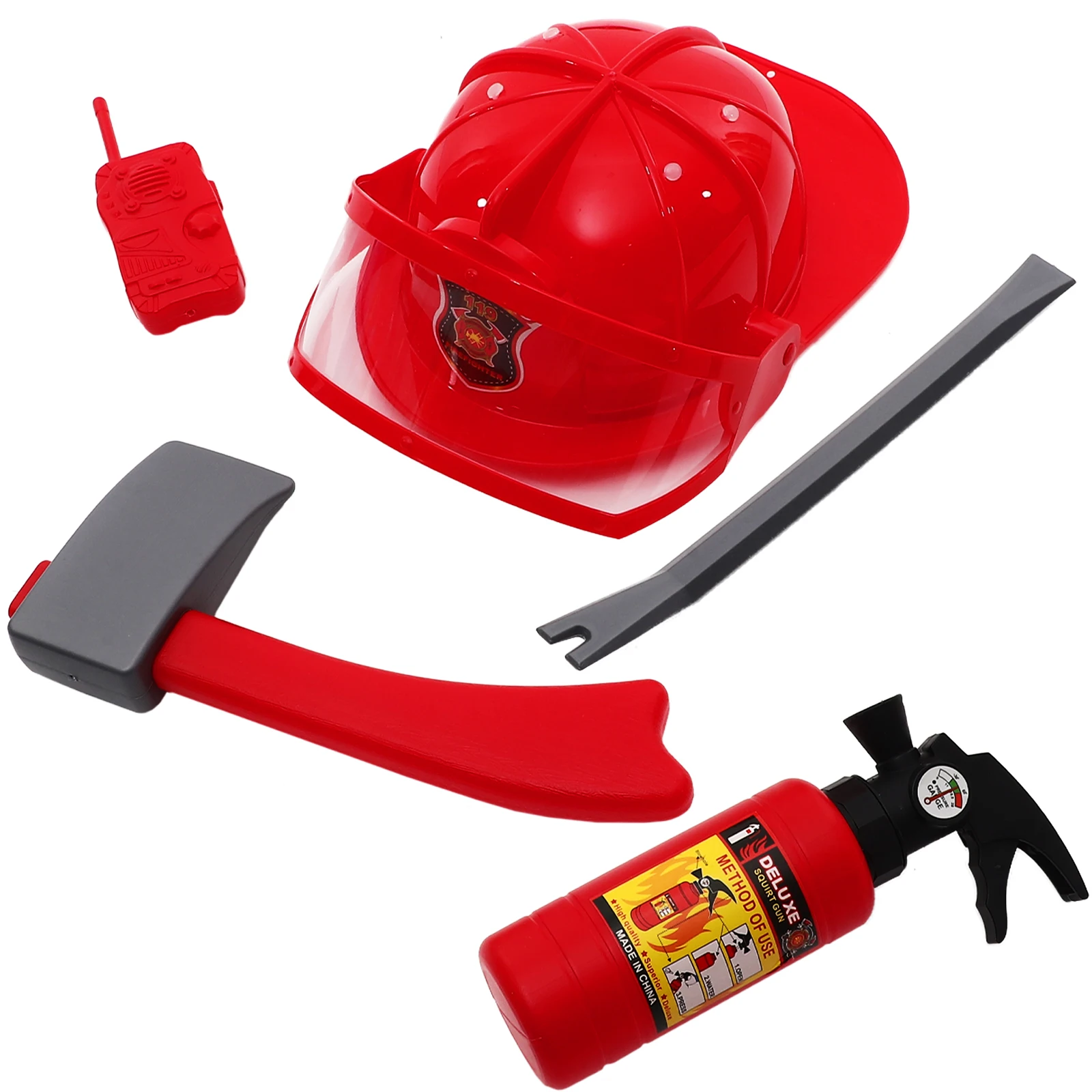 

1 set Firefighting Costume Fireman Hat Tools Gear for Kids Ages 3-5 ABS Material Role Play Accessories Set Toddler