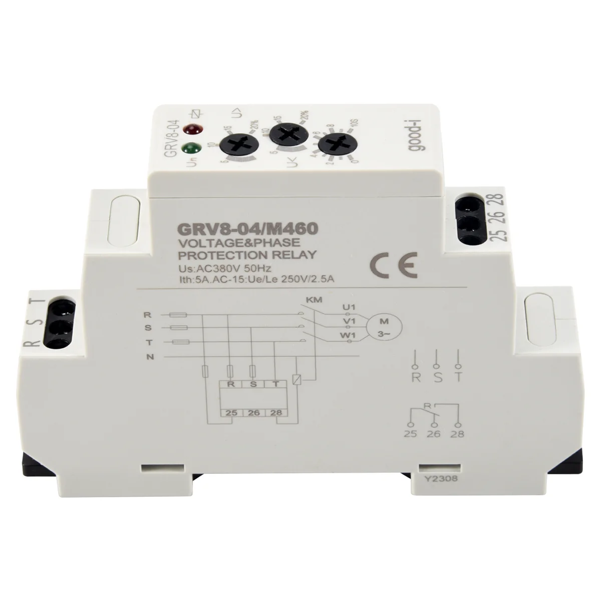 GRV8-04 M460 3-Phase Voltage Monitoring Relay Phase Sequence Phase Failure Protection Voltage Control Relay