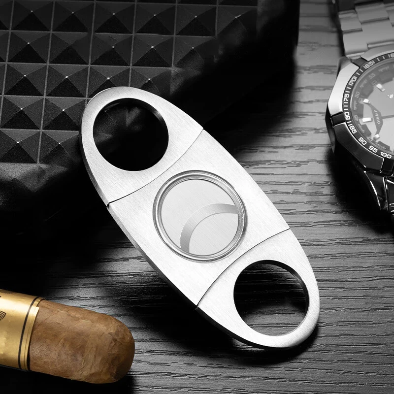 

2026 Mew 1PC Portable Stainless Steel Double-edged Cigar Scissors Stainless Steel Cigarette Clipper Metal Cigar Pliers Cutter
