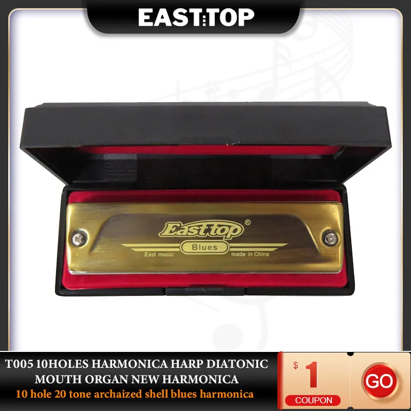 

EASTTOP T005 10 Holes Harmonica Harp Diatonic Mouth Organ New Harmonica Professional Musical Instruments