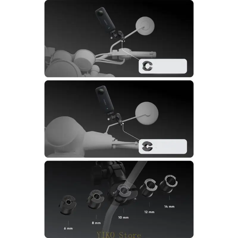 

K32C Universal Rearview Handlebar Mount Electric Motorcycle Rearview Fixing Bracket Sports Camera Mount