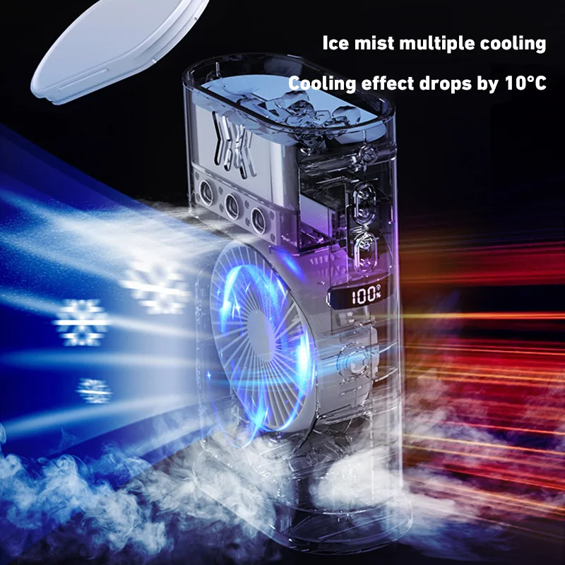 Portable Fan Air Conditioners USB Electric Fan Led Night Light Water Mist Fun Super Strong Wind 3 In 1 Air Humidifie For Home