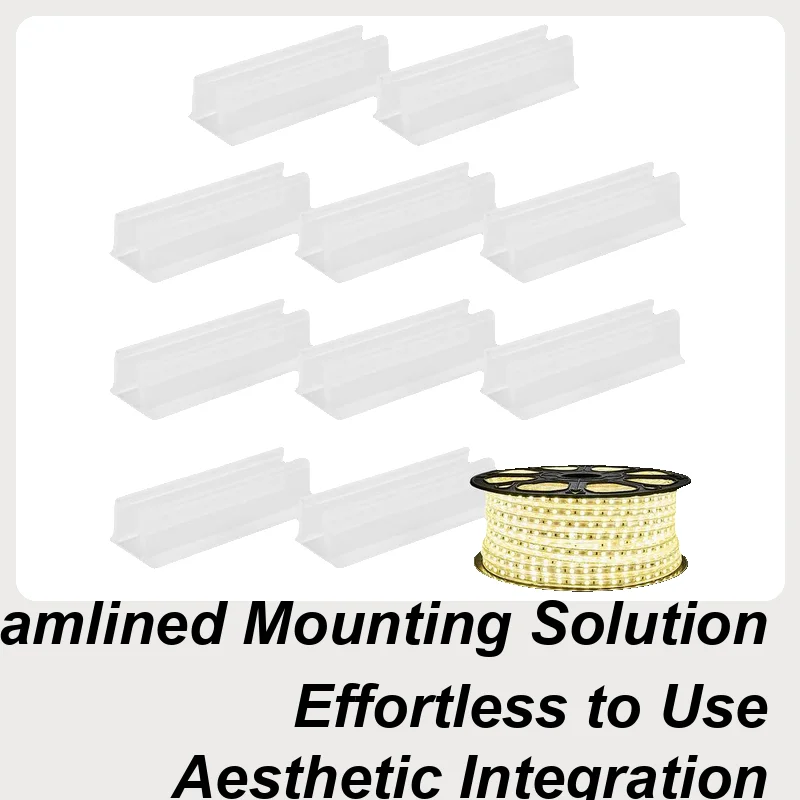 

LED Strip Mounting Clips Rope Light Clips For Outside 10 Piece Clear Brackets Holder Adhesive Waterproof For Kitchen Outdoor