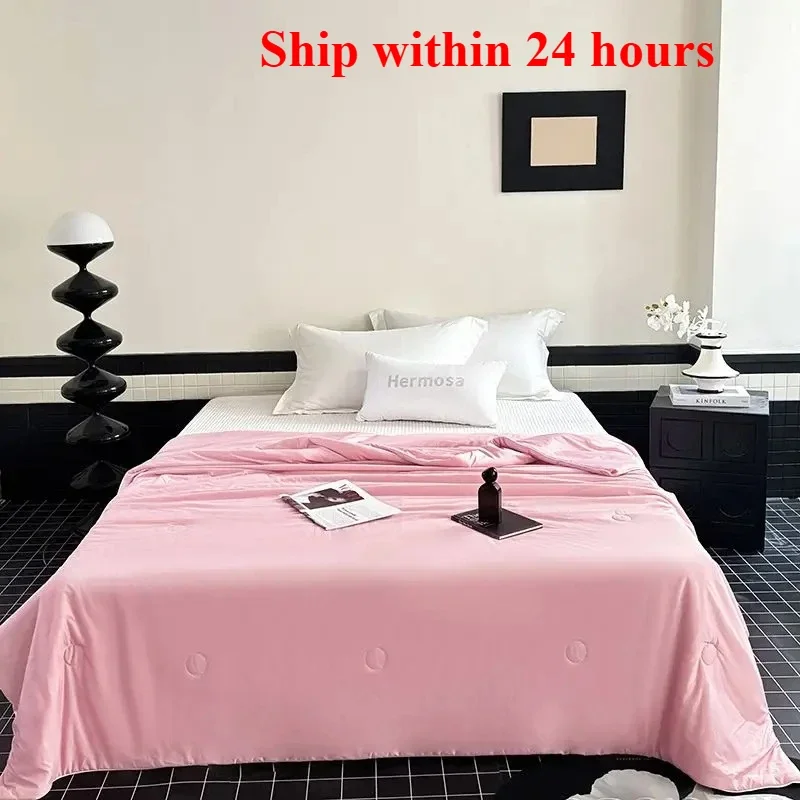 Black technology cool silk summer cool quilt air conditioner quilt single double ice silk quilt machine washable