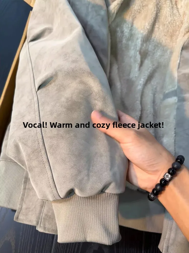 معطف Jaet من الجلد المصبوغ الأمريكي من القطن للرجال معطف شتوي مبطن Fce للدراجات النارية بحاشية مستقيمة