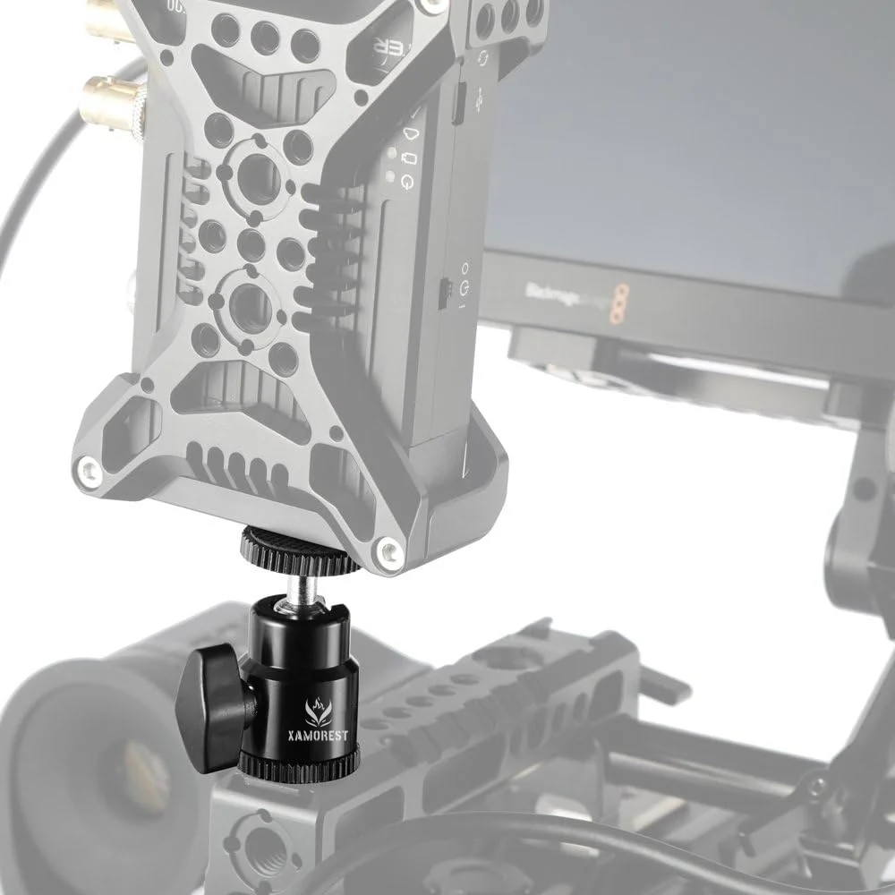 دعامة أحذية باردة للكاميرا من XAMOREST، رأس كروي مع محورين، تأتي مع براغي مقاس 1/4 بوصة
