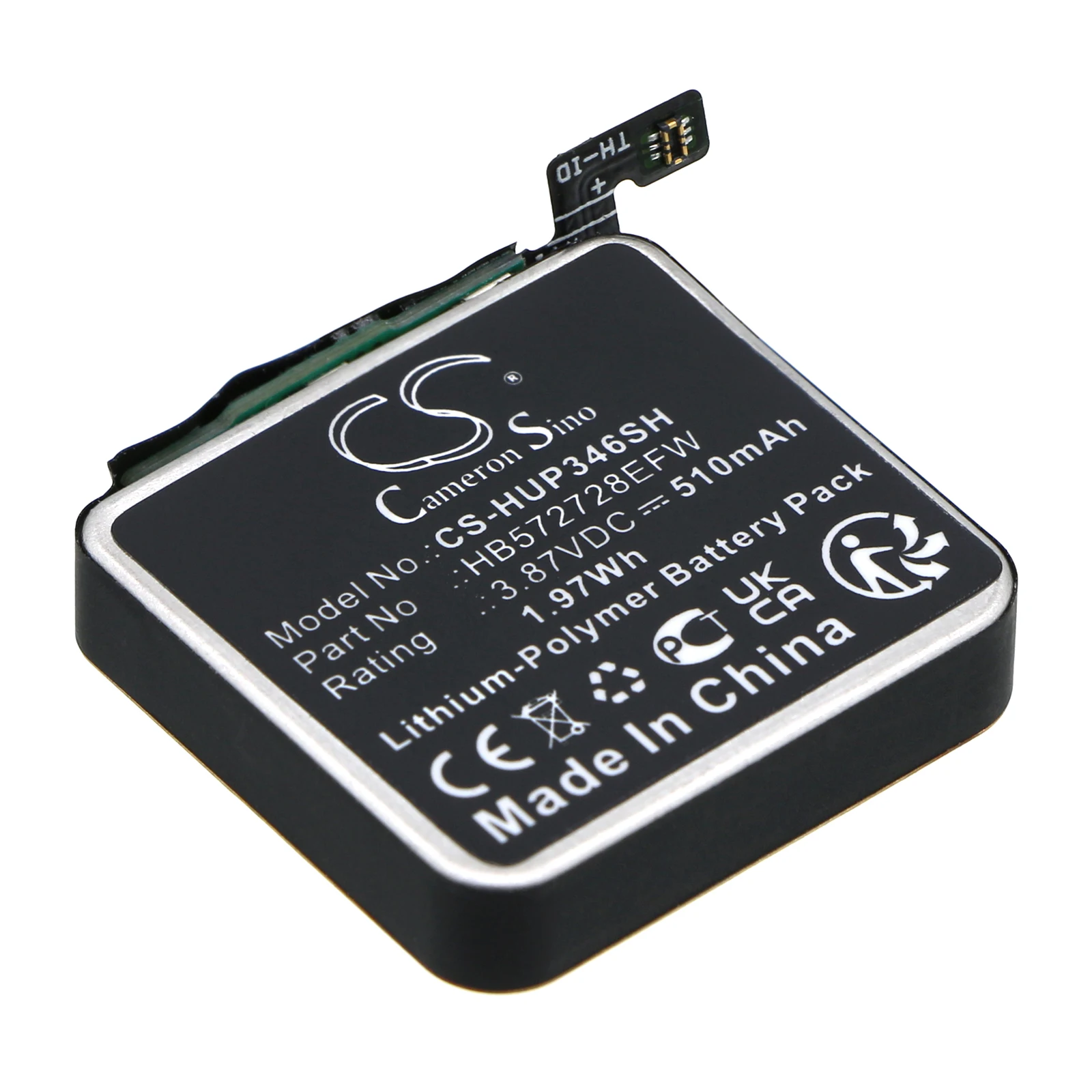Smartwatch 510mAh / 1.97Wh Battery For Huawei:Watch GT3 Pro 46mm,HB572728EFW,--Li-Polymer--3.87V--510mAh / 1.97Wh