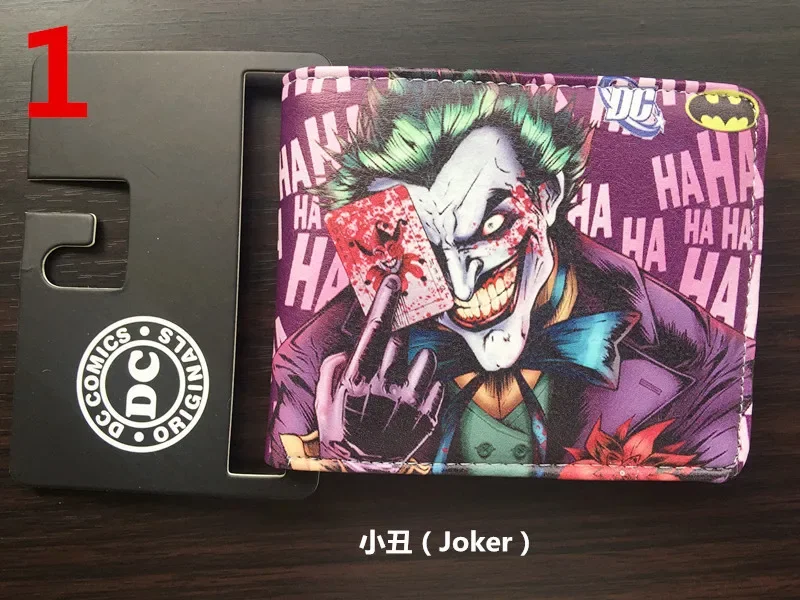 DC Anime Figure The Joker Harley Quinn Short Style Embossed Poly Urethane Wallet Coin Purse Card Bag Unisex Fans Birthday Gifts