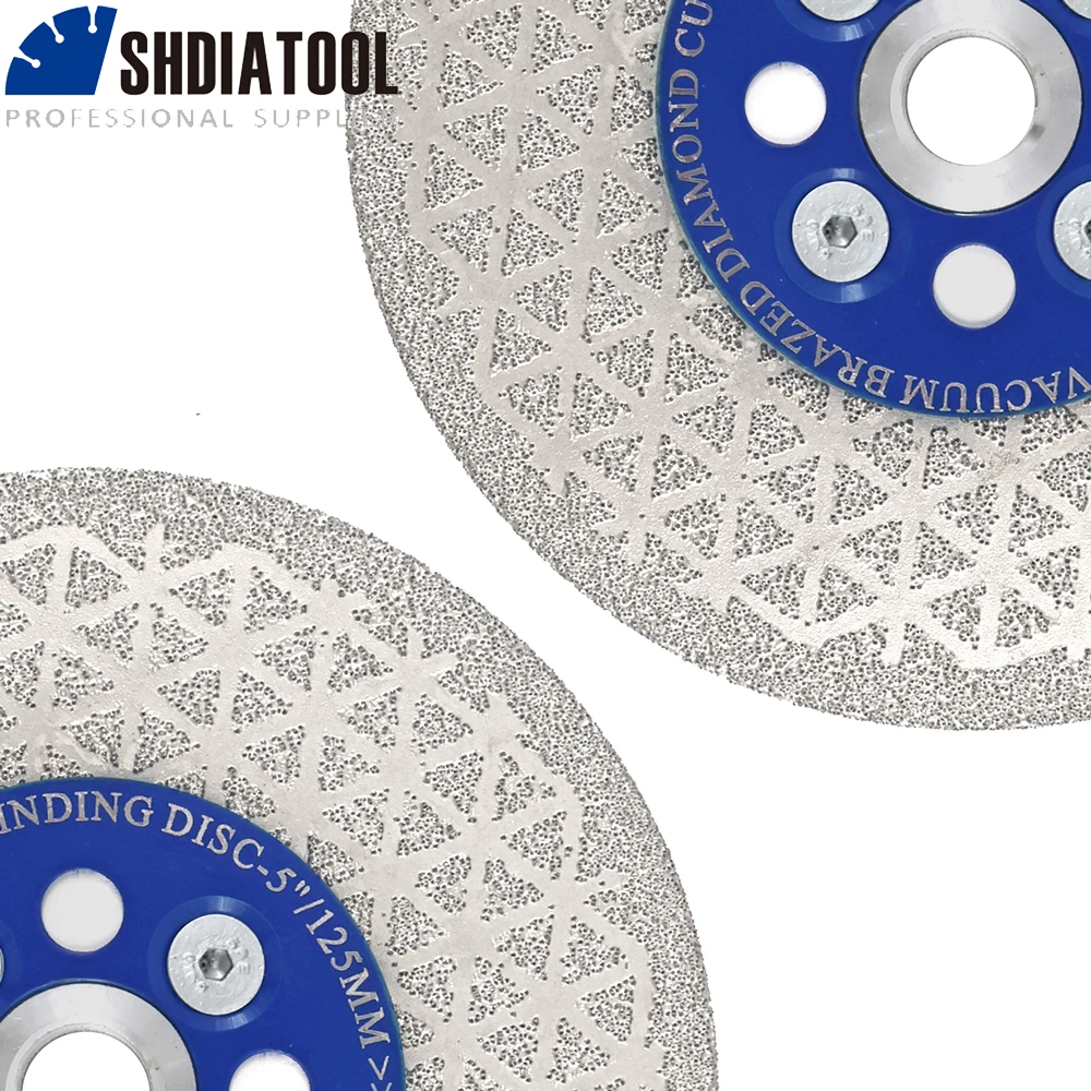 SHDIATOOL-disco de corte de diamante de doble cara para porcelana, cerámica, mármol con brida, Muelas de diamante, 100mm, 115mm, 125mm