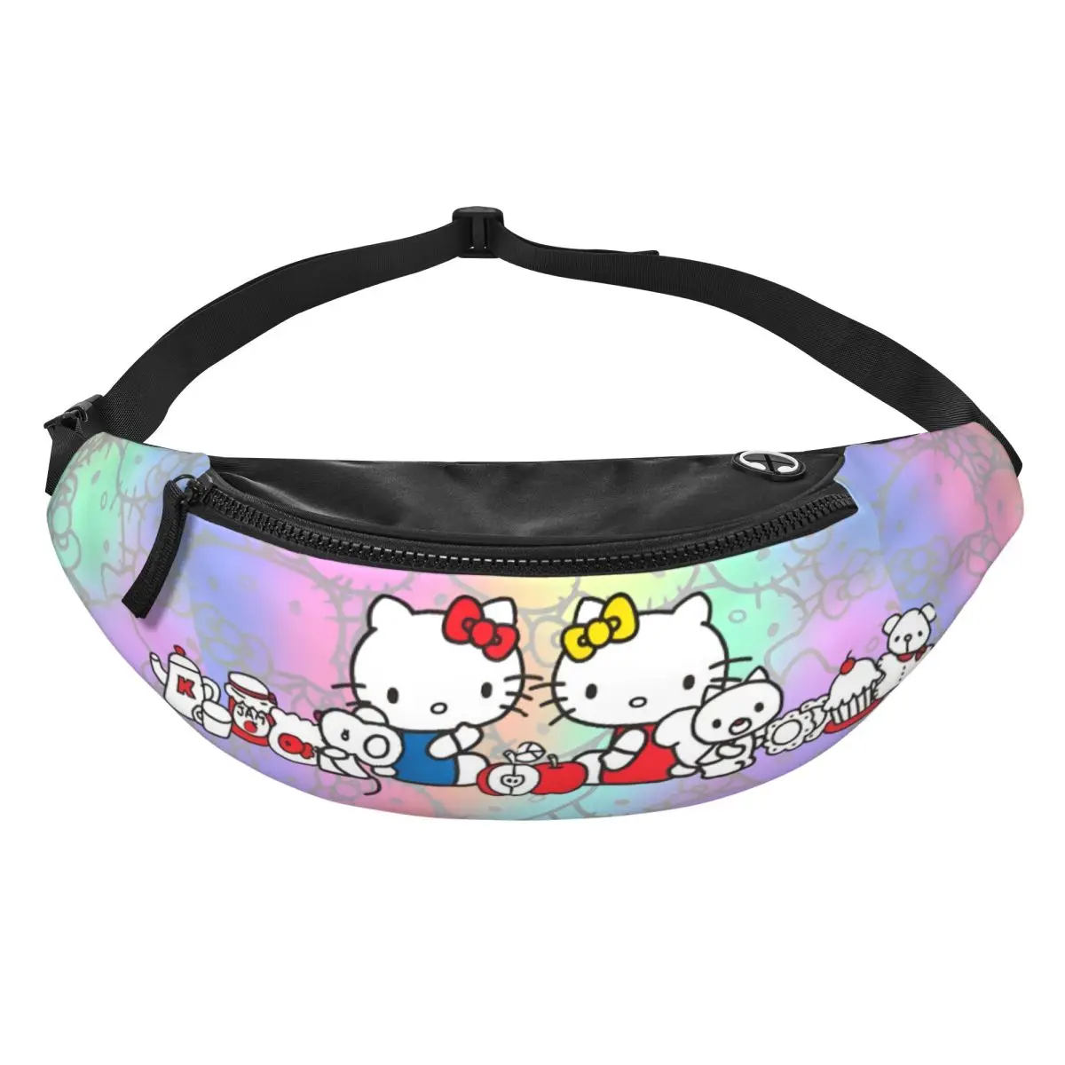 

Custom Cat-Cartoon Fanny Pack Men Women Anime Cartoon Crossbody Waist Bag for Running Phone Money Pouch