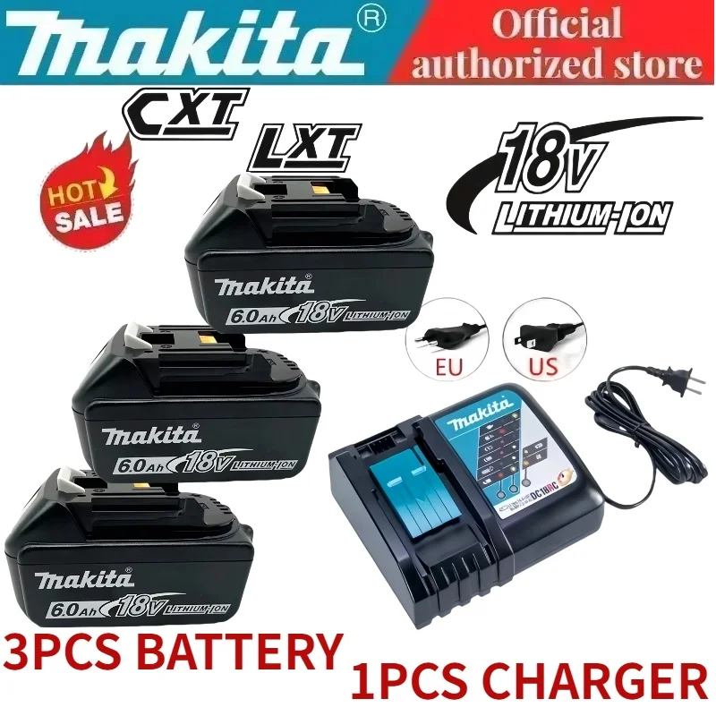 

100% Original Makita 6Ah/5Ah/3Ah for Makita18V Battery BL1830B BL1850B BL1850 BL1840 BL1860 BL1815⚠Replacement Lithium Battery