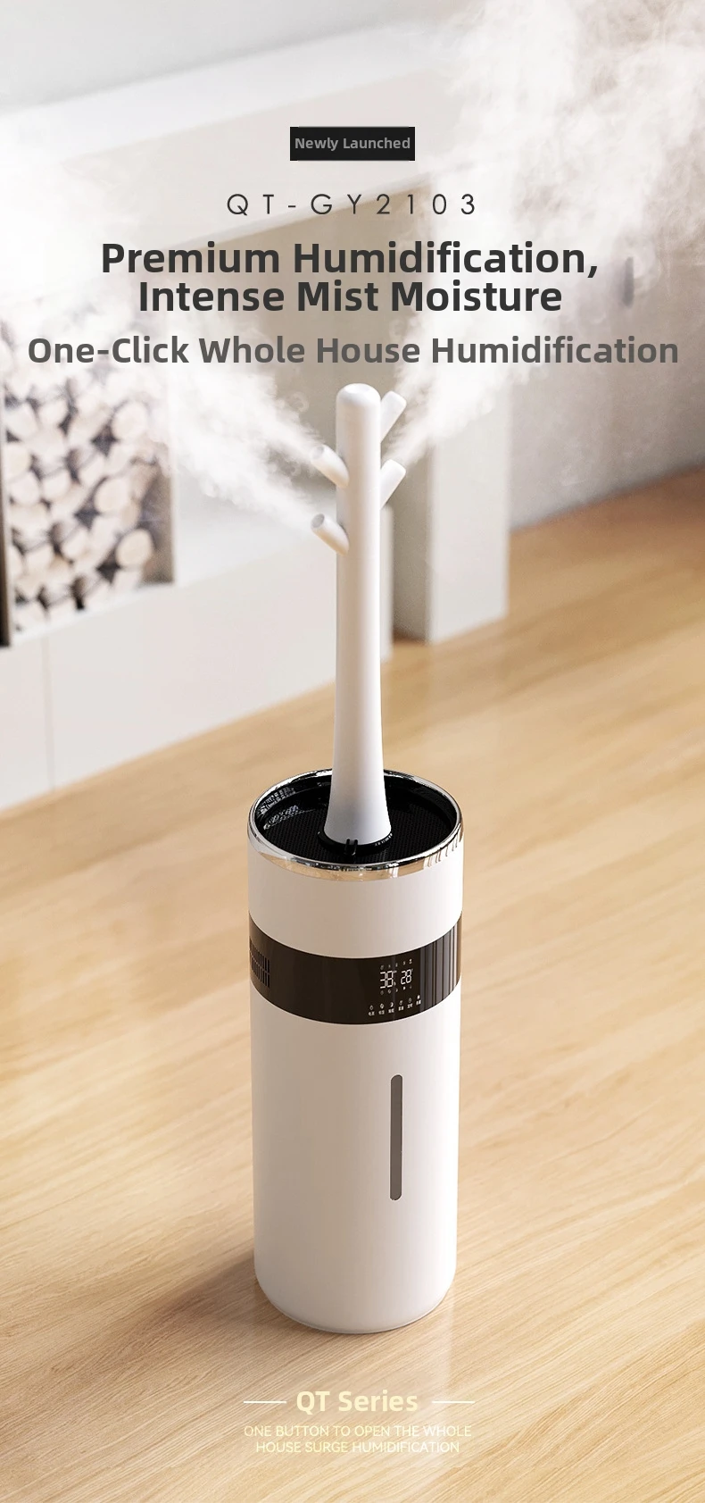 18-Liter-Smart-WLAN-Luftbefeuchter mit App-Steuerung, extrem leise, automatische Luftfeuchtigkeitseinstellung, große Raumabdeckung, Timer für Zuhause/Büro – Detail 1