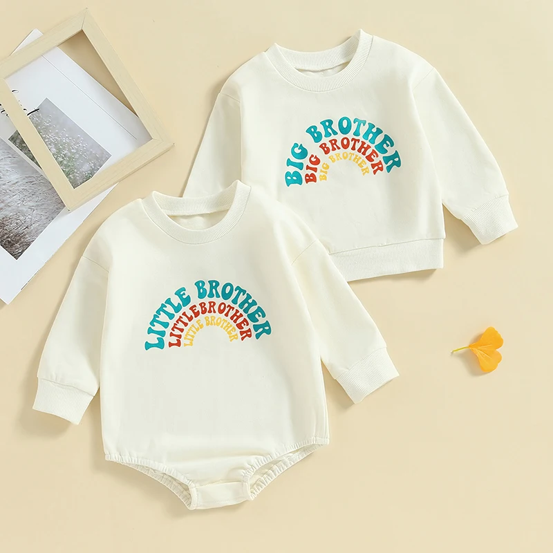 

2023-07-16 Lioraitiin 0-5Years Toddler Baby Boy Girl Cute Sweatshirt Letter Print Round Neck Long Sleeve Pullovers Autumn Tops