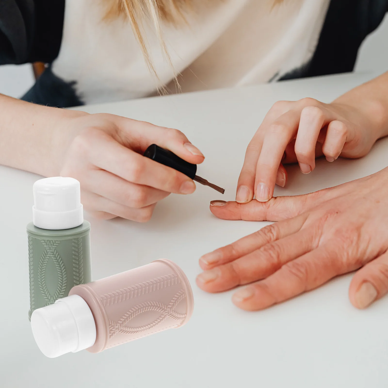 2 قطعة 200 مللي مزيل طلاء الأظافر زجاجة إعادة الملء مضخة موزع تصميم لسوائل العناية بالبشرة حاوية مناسبة للسفر #3