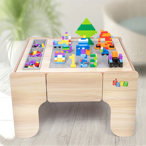 Children's building table compatible with ing early education dual-use learning table wooden assembled toy table