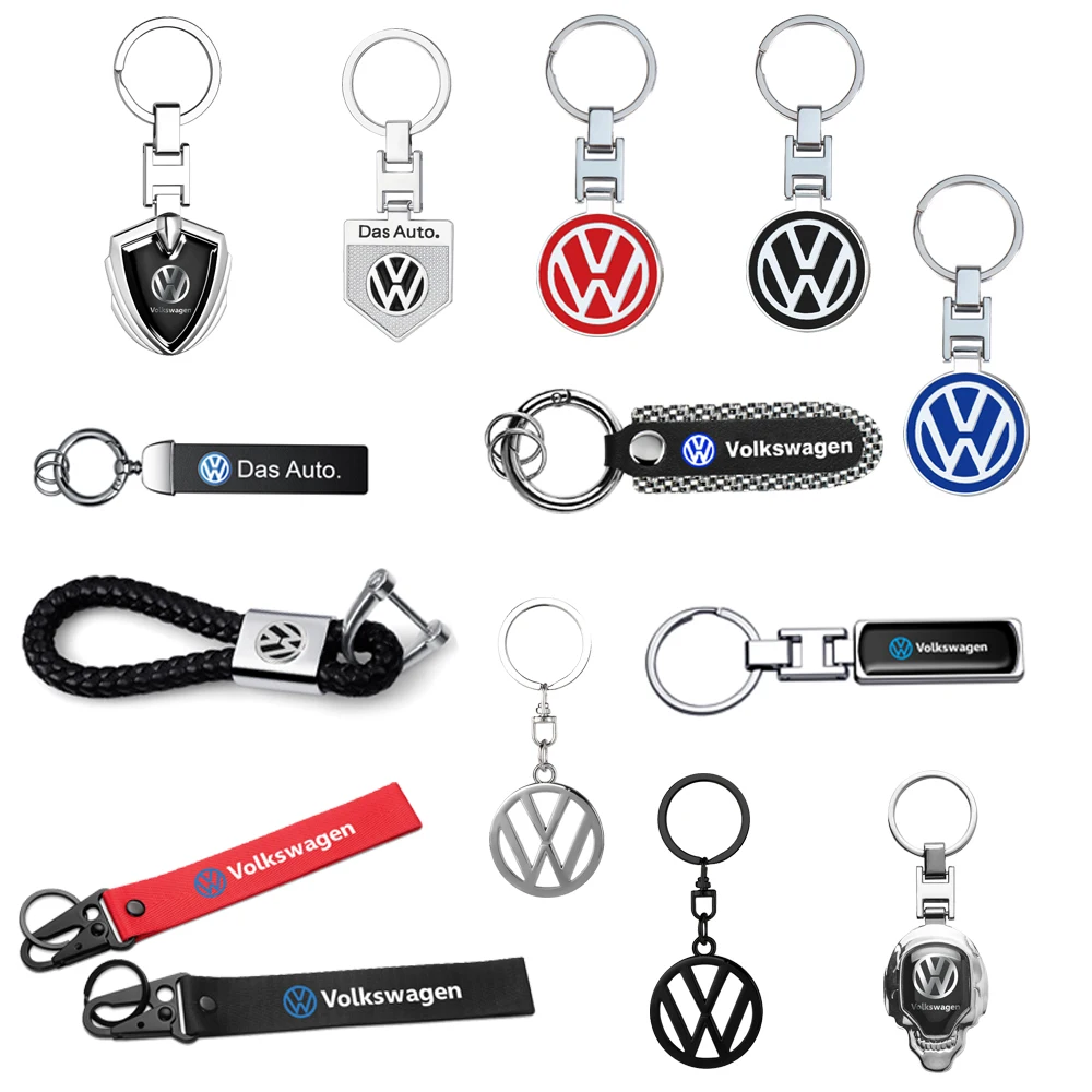 Metal Leather Car Keychain Keyring AutoKey Accessories For Volkswagen VW Golf 6 MK4 TSI TDI Magotan B5 B6 B7 GTD Touareg Passat