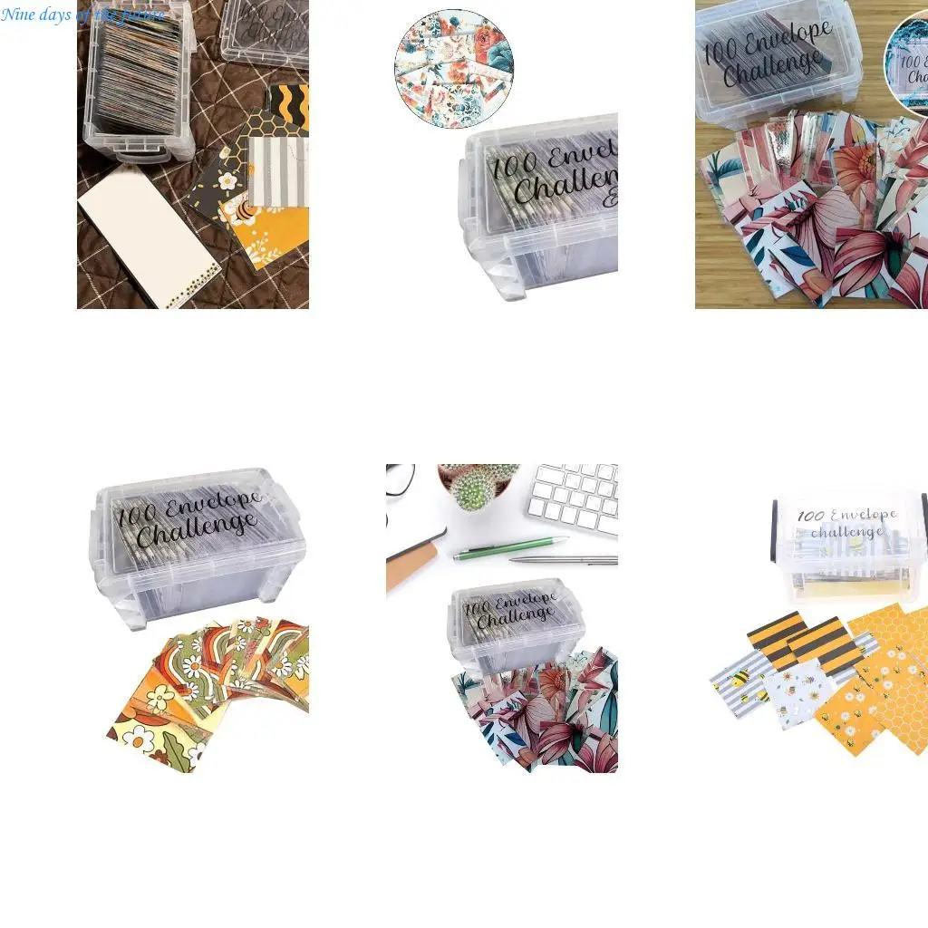 100 Money Envelopes Including 100 Number Stickers and Box, Multifunctional Budget Envelope System Kits E65A