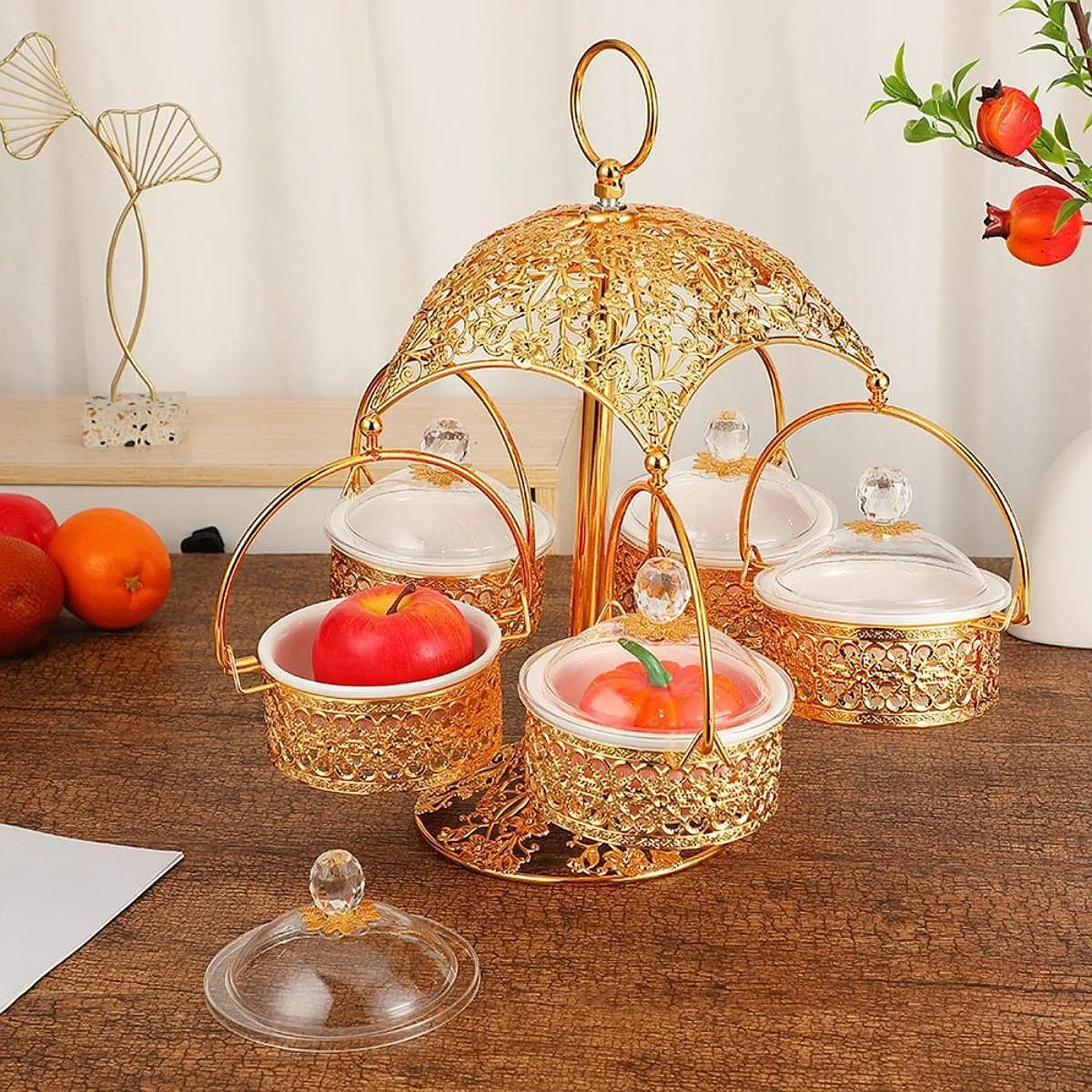 

Dried Fruit Tray, Fruit Plate Snacks Tray, Elegance Nuts Storage Platter Tray for Living Room Dining Room