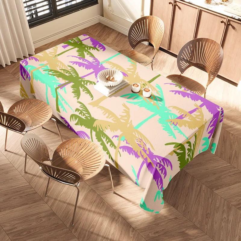 مفرش المائدة شجرة النخيل الاستوائية: أوراق ملونة زاهية لديكور غرفة الطعام، تصميم عصري حديث، المنسوجات المنزلية AliExpress.com