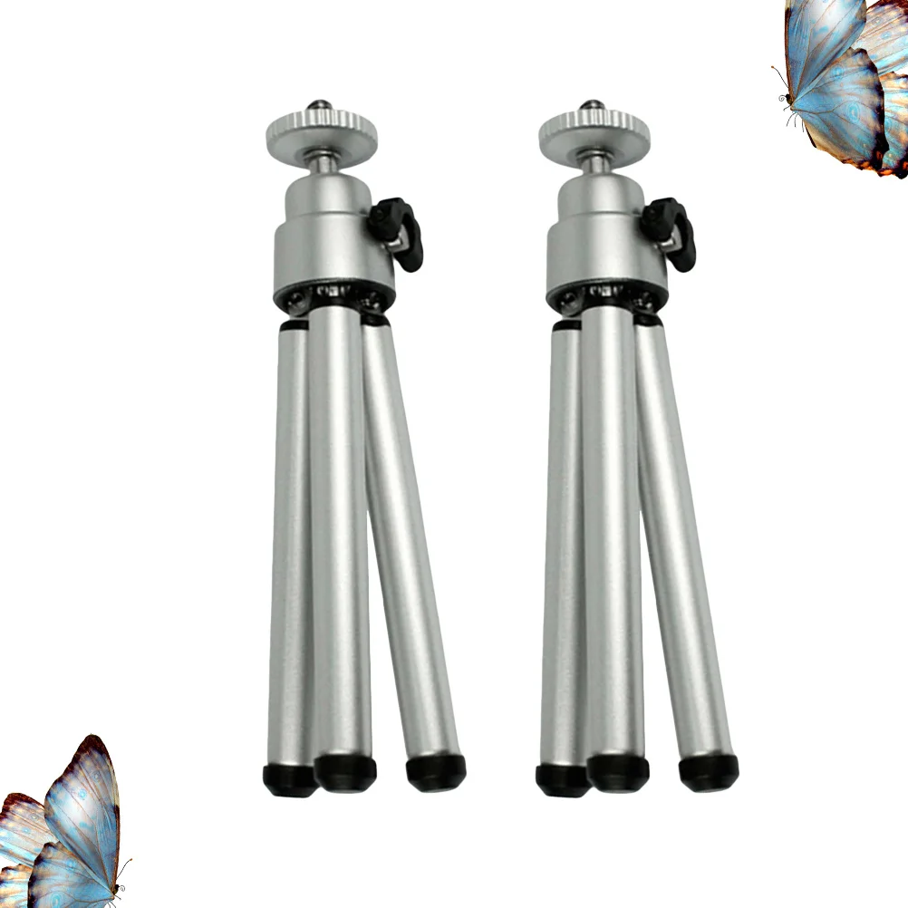 

2Pcs Mini Aluminum Alloy Portable Flexible Tripod Selfie Stick for Phone Camera Holder Clip Stand Stable Self-Timer Rod