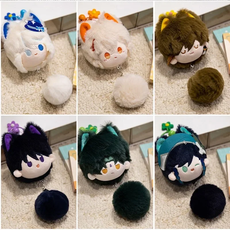 7 Styles Game Keychain Xiao Morax Kaedehara Kazuha Barbatos Furina Kabukimono Scaramouche Plush Figure Pendant Accessories Gift