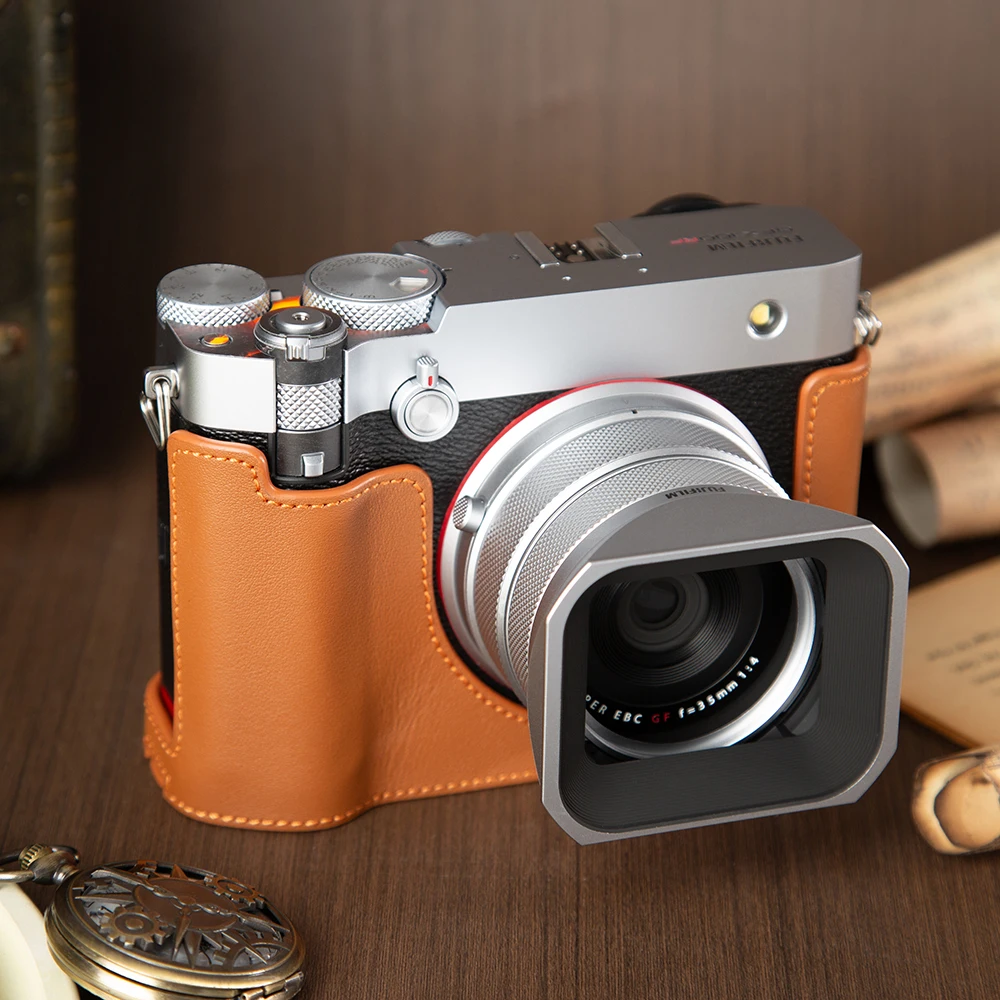 

Получехол для камеры из натуральной кожи для Fujifillm GFX100RF, кожаная сумка для камеры, защитный чехол, аксессуары для фотосъемки