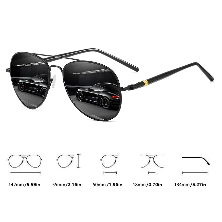 2 Stück Modische Vintage Piloten-Sonnenbrille mit Metallrahmen für Männer und Frauen, Angeln und Autofahren, Luxusmarken-Designer-Sonnenbrille – Detail 4