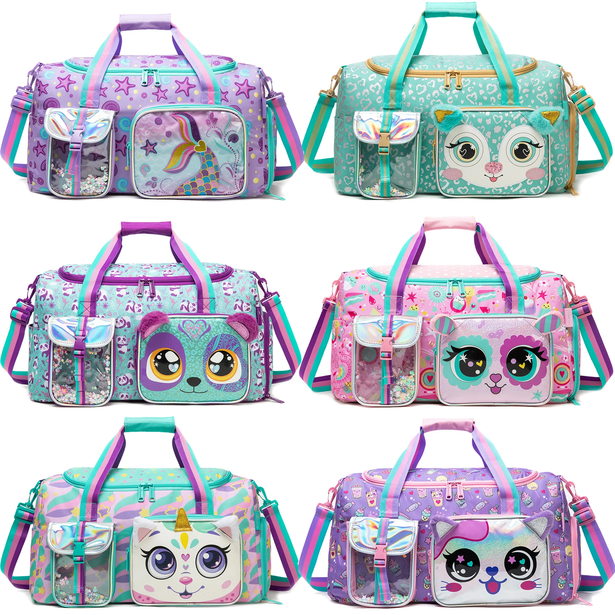 

Kids Duffle Bag Girls Travel Bag for Kids Overnight Bag for Girls Dance Bag for Girls Weekender Bag Gym Bag with Shoe Compartmen